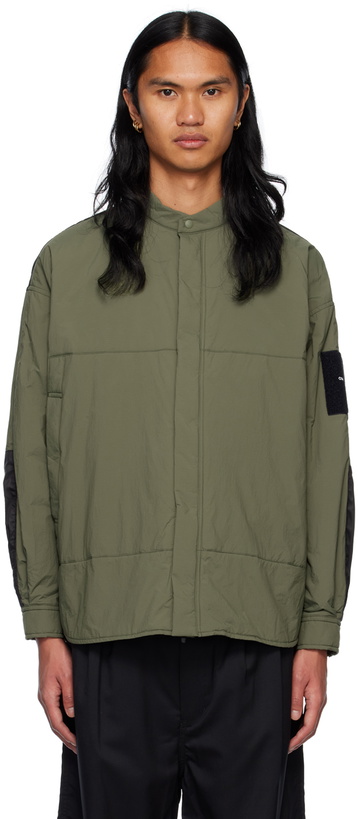 Photo: Comme des Garçons Homme Green & Black Velcro Patch Jacket