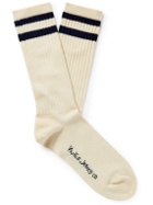 Nudie Jeans - Amundsson Striped Stretch Organic Cotton-Blend Socks
