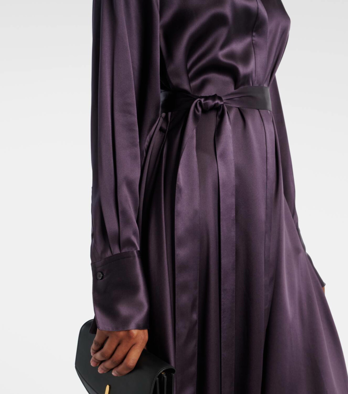 Joseph Cyprien belted silk satin shirt dress