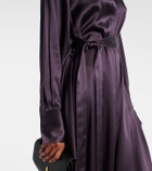 Joseph Cyprien belted silk satin shirt dress