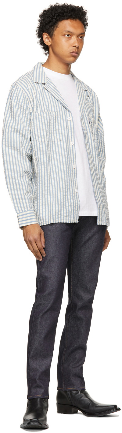 Levi's Made & Crafted Blue & White Stripe Camp Shirt Levis Made