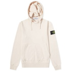Stone Island Men's Brushed Cotton Popover Hoody in Light Pink