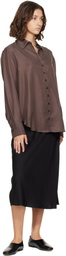 LISA YANG Black Silk Midi Skirt