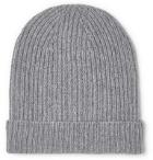 Anderson & Sheppard - Ribbed Mélange Cashmere Beanie - Gray