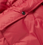 RRL - Amber Quilted Padded Nylon Hooded Jacket - Red