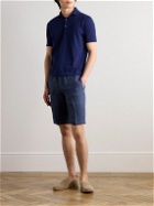 De Petrillo - Tapered Linen Drawstring Shorts - Blue