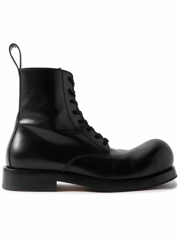 Photo: Bottega Veneta - Glossed-Leather Lace-Up Boots - Black