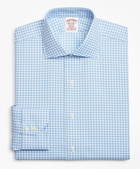 Brooks Brothers Men's Stretch Madison Relaxed-Fit Dress Shirt, Non-Iron Royal Oxford Gingham | Blue