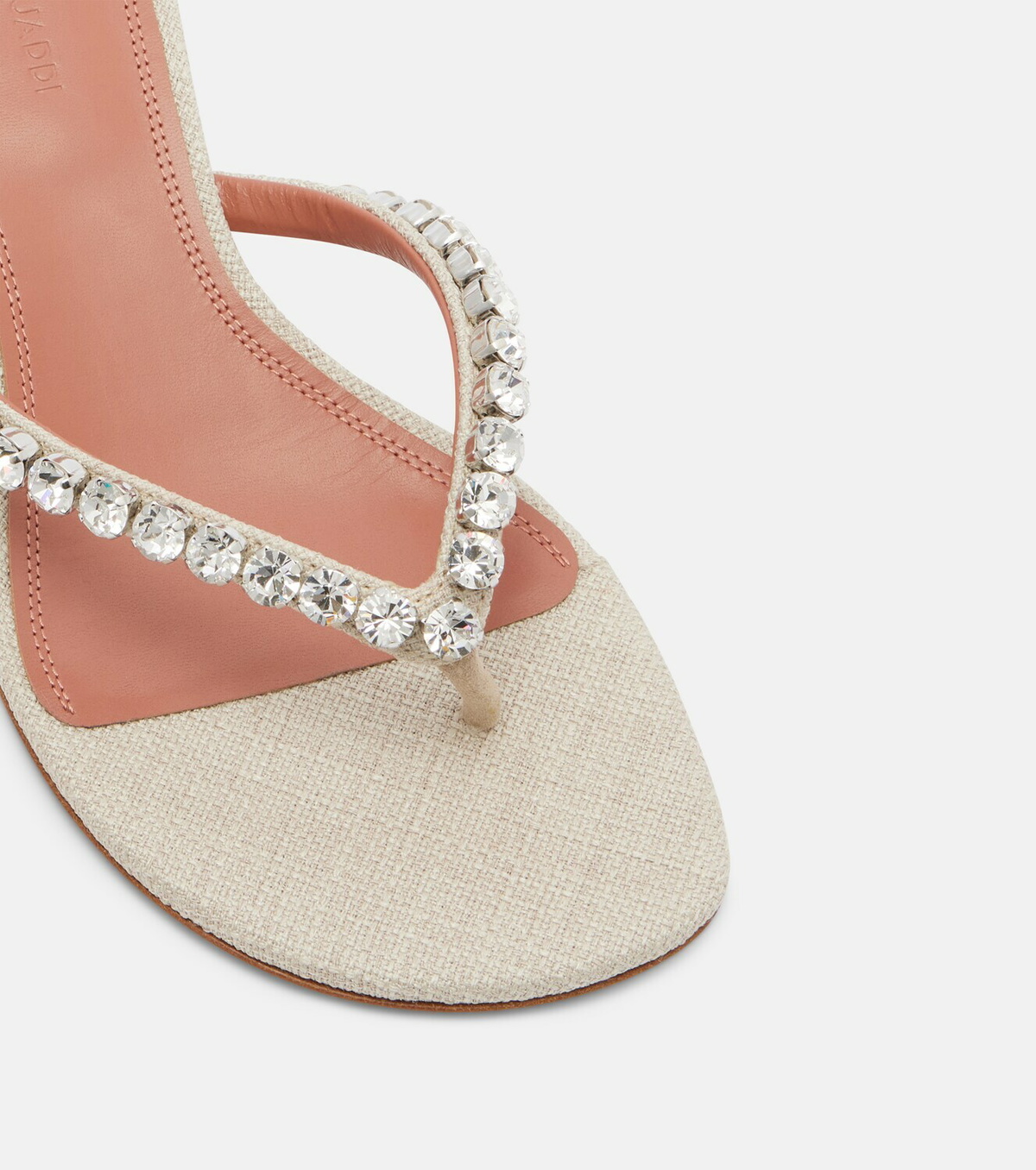 Amina Muaddi Gigi embellished canvas thong sandals
