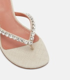 Amina Muaddi Gigi embellished canvas thong sandals