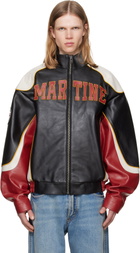 Martine Rose Black 'Special' Superbowl Leather Jacket