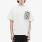 Jil Sander Men's Python Print Pocket T-Shirt in Porcelain