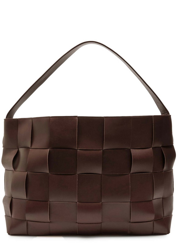 Photo: ST. Agni Woven Large Leather Tote - Chocolate - One Size