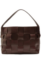 ST. Agni Woven Large Leather Tote - Chocolate - One Size