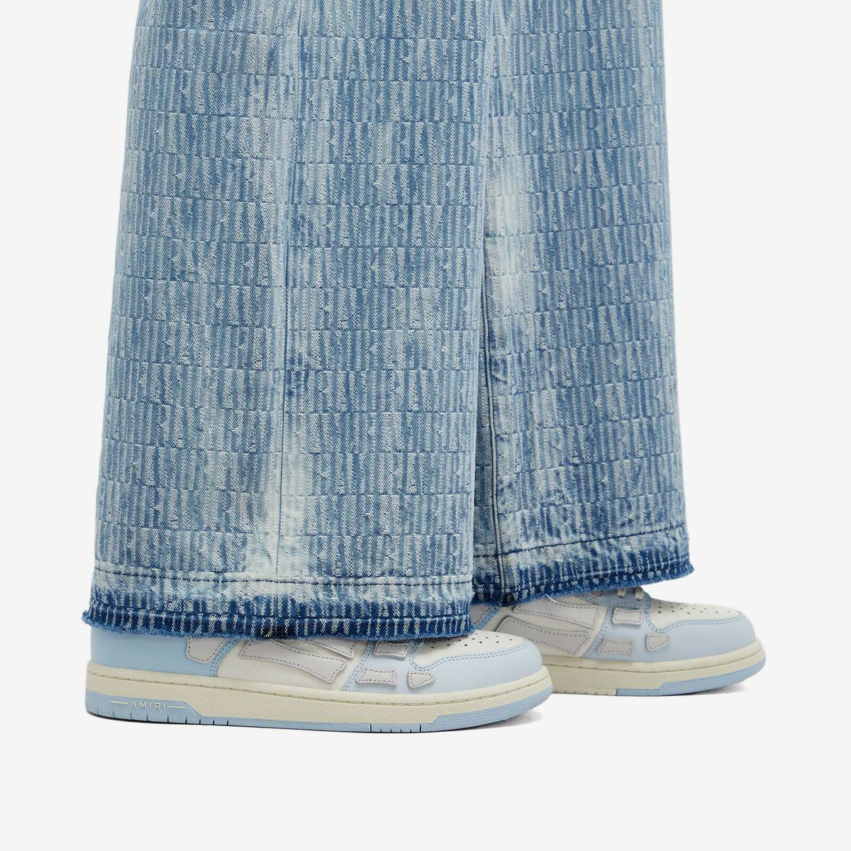 AMIRI Women's Two-Tone Skel Top Low Sneaker in Blue/White/Grey