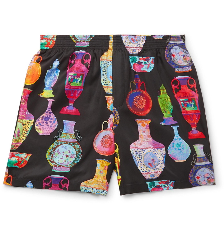 Photo: Versace - Printed Satin Shorts - Multi