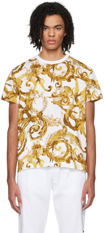 Photo: Versace Jeans Couture White Watercolor Couture T-Shirt