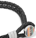 PAUL SMITH - Woven Leather and Silver-Tone Bracelet - Black