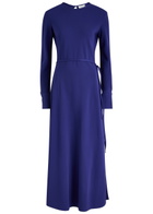 Forte_forte Belted Side-split Midi Dress Blue