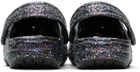 Crocs Kids Black Classic Glitter Clogs
