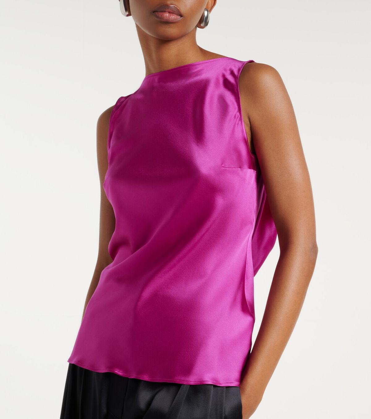 Nina Ricci Open-back silk-blend satin top