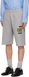 MM6 Maison Margiela Gray Logo Patch Shorts