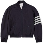 Thom Browne Men's 4 Bar Wool Zip Bomber Jacket in Navy