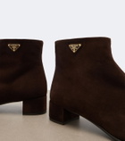Prada Logo suede ankle boots