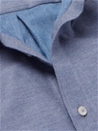 Loro Piana - Button-Down Collar Cotton and Cashmere-Blend Denim Shirt - Blue