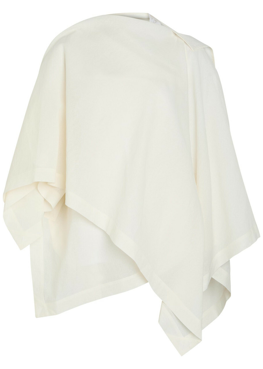 Issey Miyake All Squares Cape-effect Asymmetric Paper-blend top White