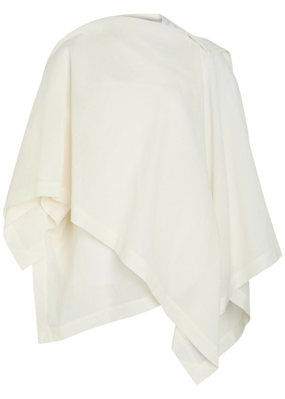 Photo: Issey Miyake All Squares Cape-effect Asymmetric Paper-blend top White