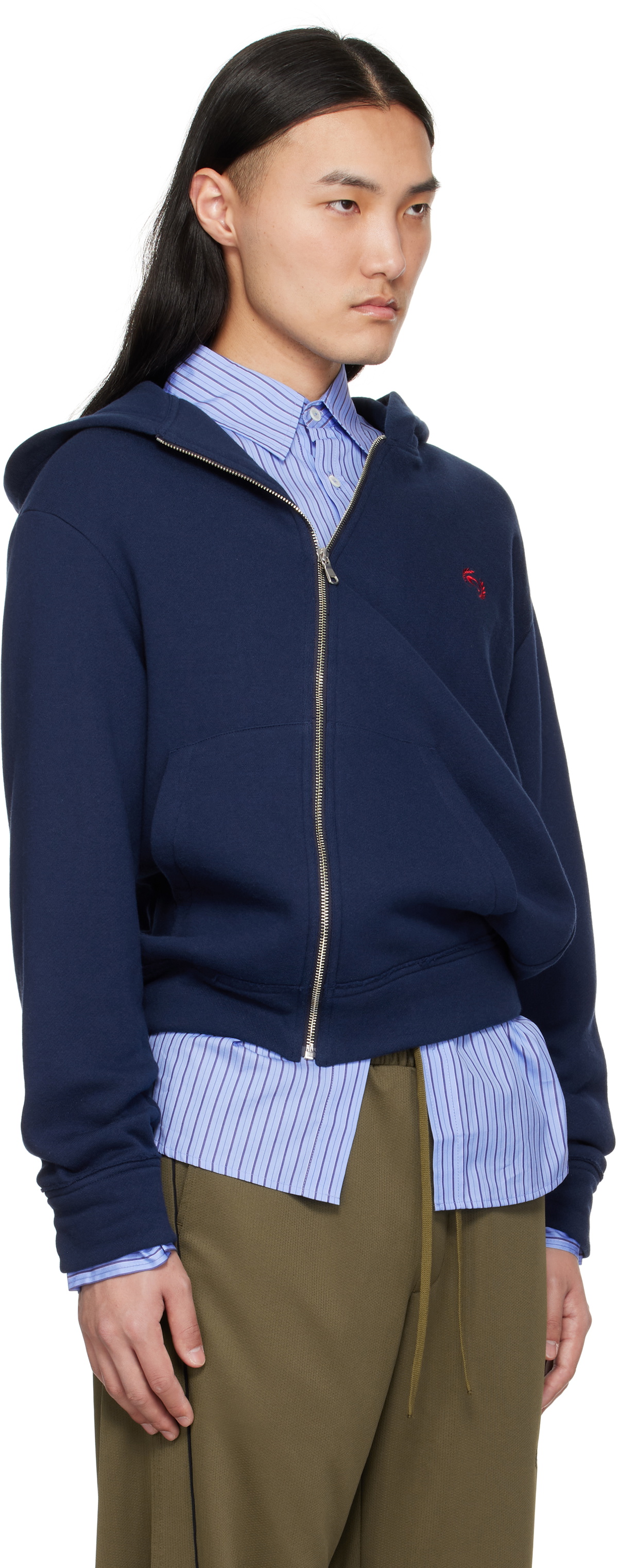 Commission Navy Twisted Zip-Up Hoodie