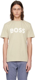 BOSS Beige Rubber-Print T-Shirt