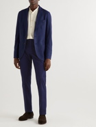 Loro Piana - Slim-Fit Tapered Stretch-Cotton Twill Trousers - Blue