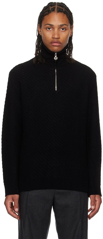 Photo: Solid Homme Black Half-Zip Sweater