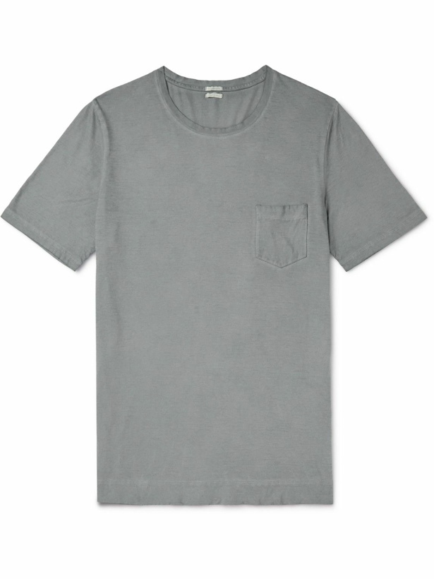 Photo: Massimo Alba - Panarea Garment-Dyed Cotton-Jersey T-Shirt - Gray
