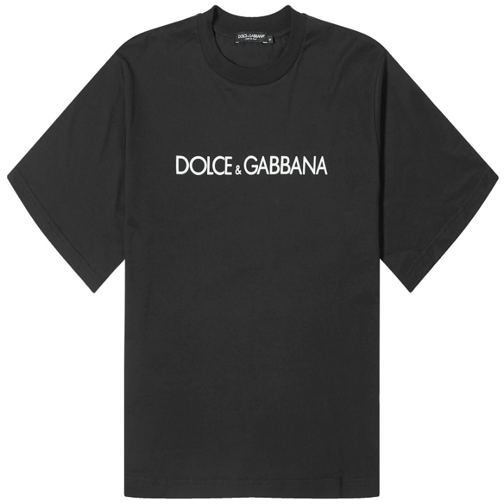 Photo: Dolce & Gabbana Women's Logo T-Shirt in Black
