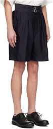 KAPTAIN SUNSHINE Navy Pleated Shorts