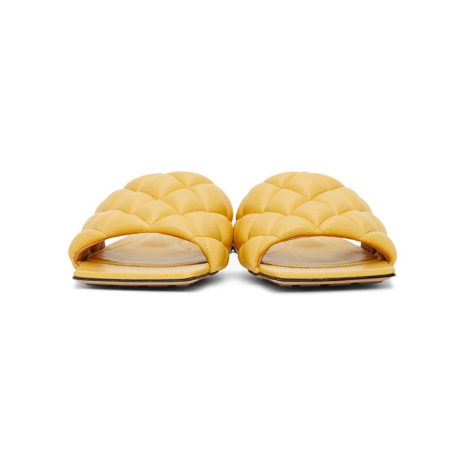 Bottega Veneta Yellow Intrecciato Padded Flat Sandals