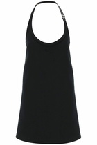 COURREGES mini dress with strap and buckle detail. Black