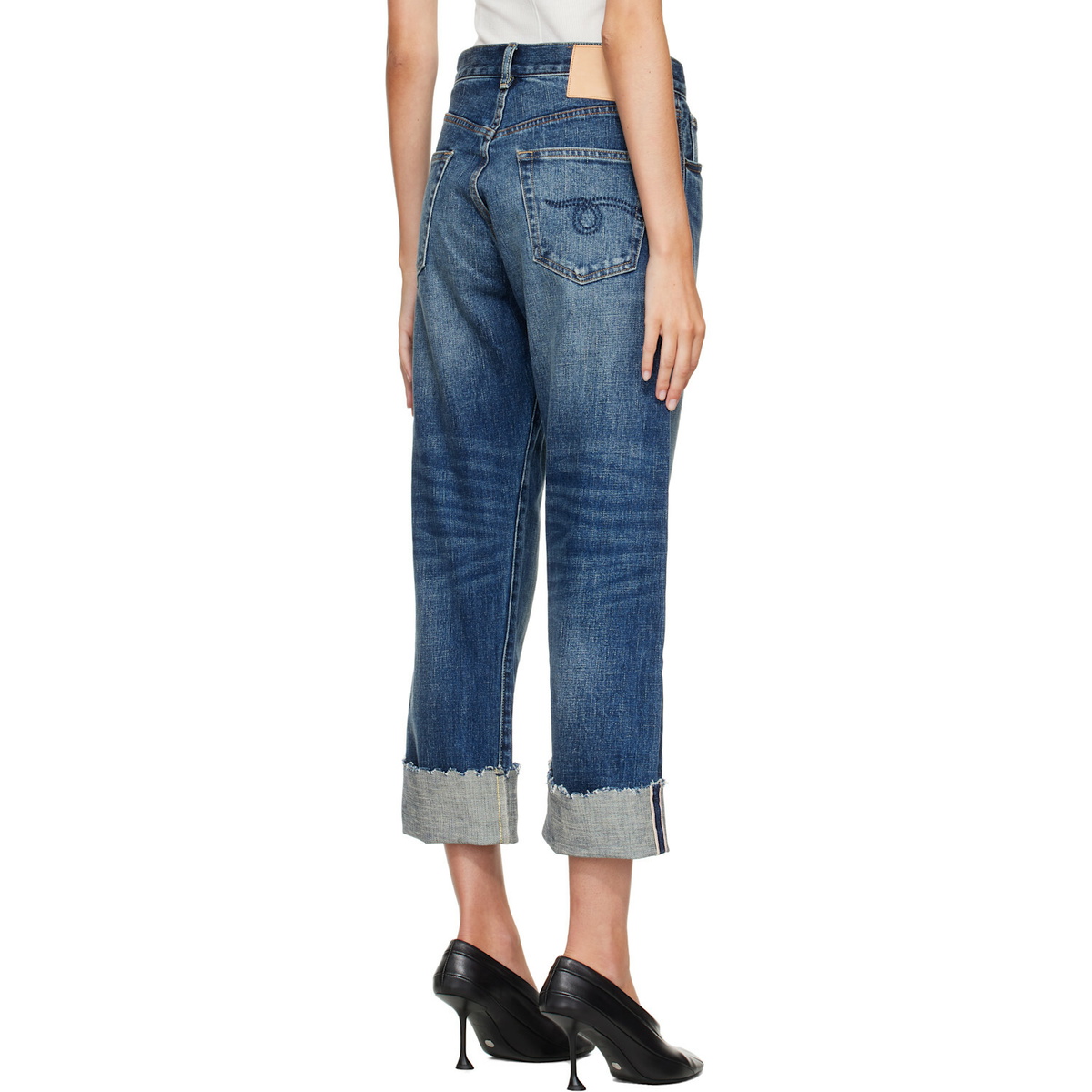 R13 Blue Cuffed X-Boyfriend Jeans