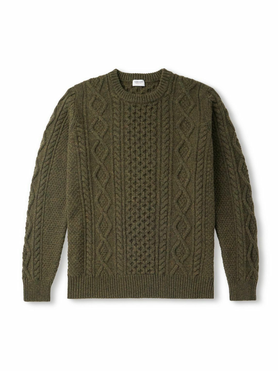 Ghiaia Cashmere - Pescatore Cable-Knit Wool Sweater - Green