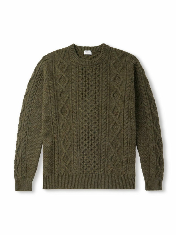 Photo: Ghiaia Cashmere - Pescatore Cable-Knit Wool Sweater - Green