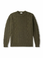 Ghiaia Cashmere - Pescatore Cable-Knit Wool Sweater - Green