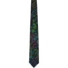 Dries Van Noten Navy & Green Floral Tie