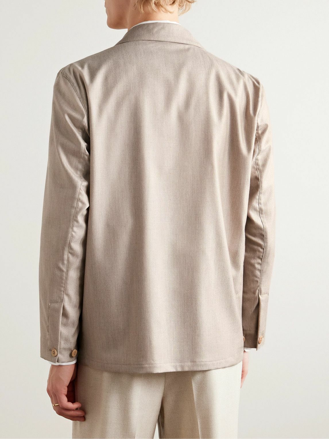 Stòffa - Double-Breasted Cashmere Suit Jacket - Neutrals