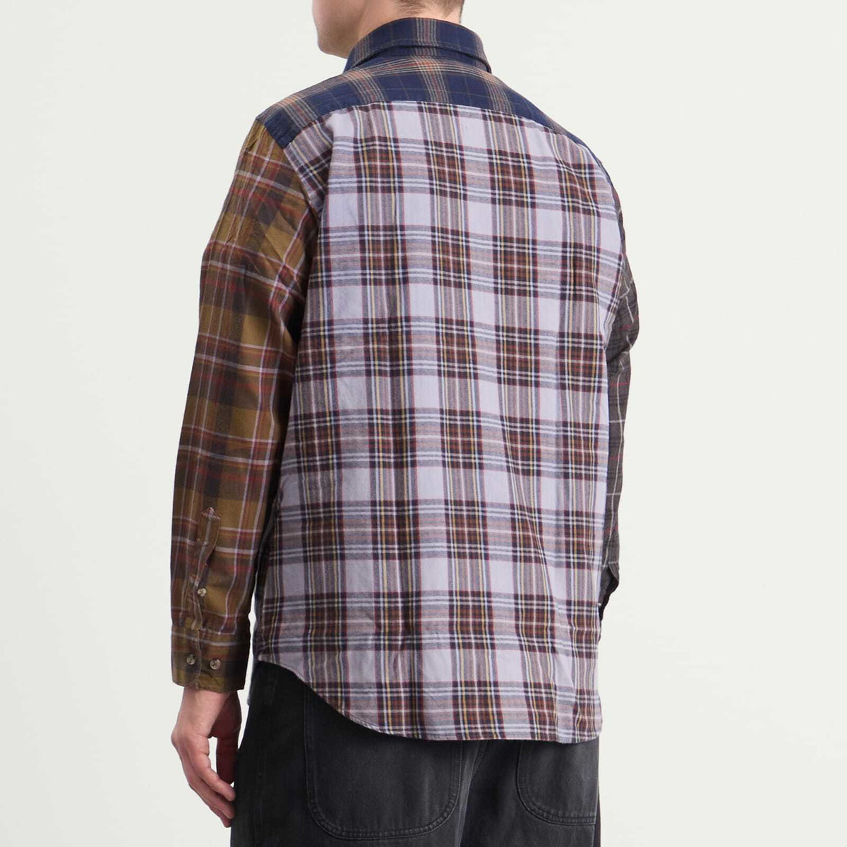 Aries Men's Overdyed Patchwork Shirt in Purple