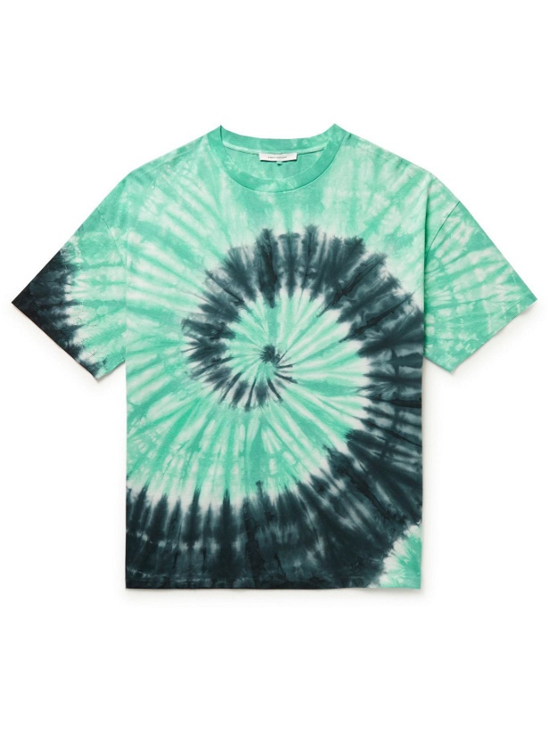 Photo: Ninety Percent - Boxy Tie-Dyed Organic Cotton-Jersey T-Shirt - Green