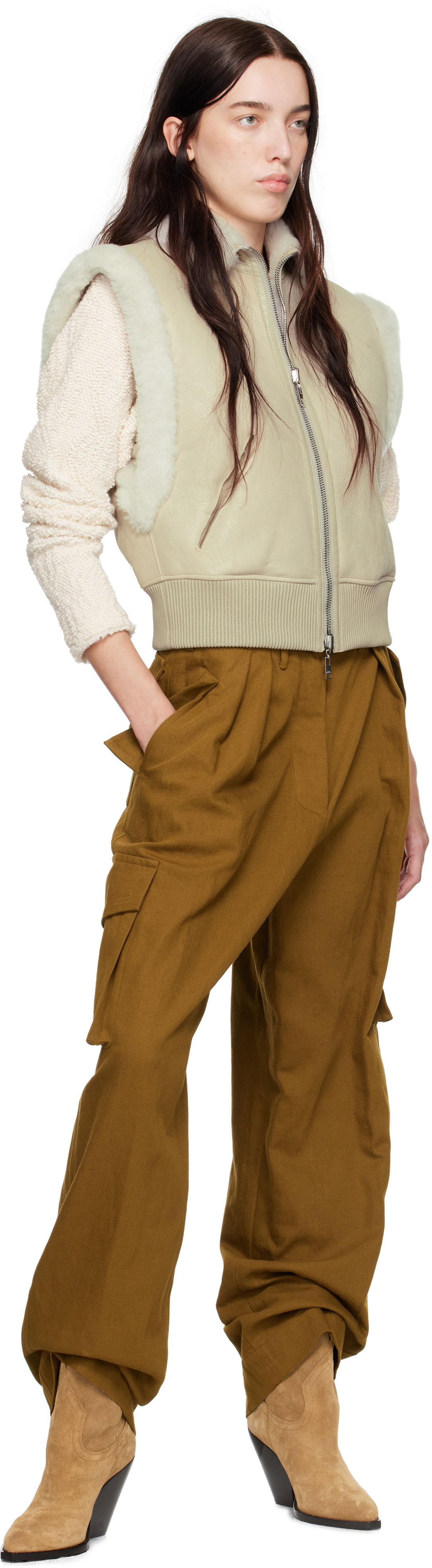 Isabel Marant Off-White Edwina Reversible Shearling Vest