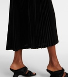 Junya Watanabe Faux leather and jersey maxi dress
